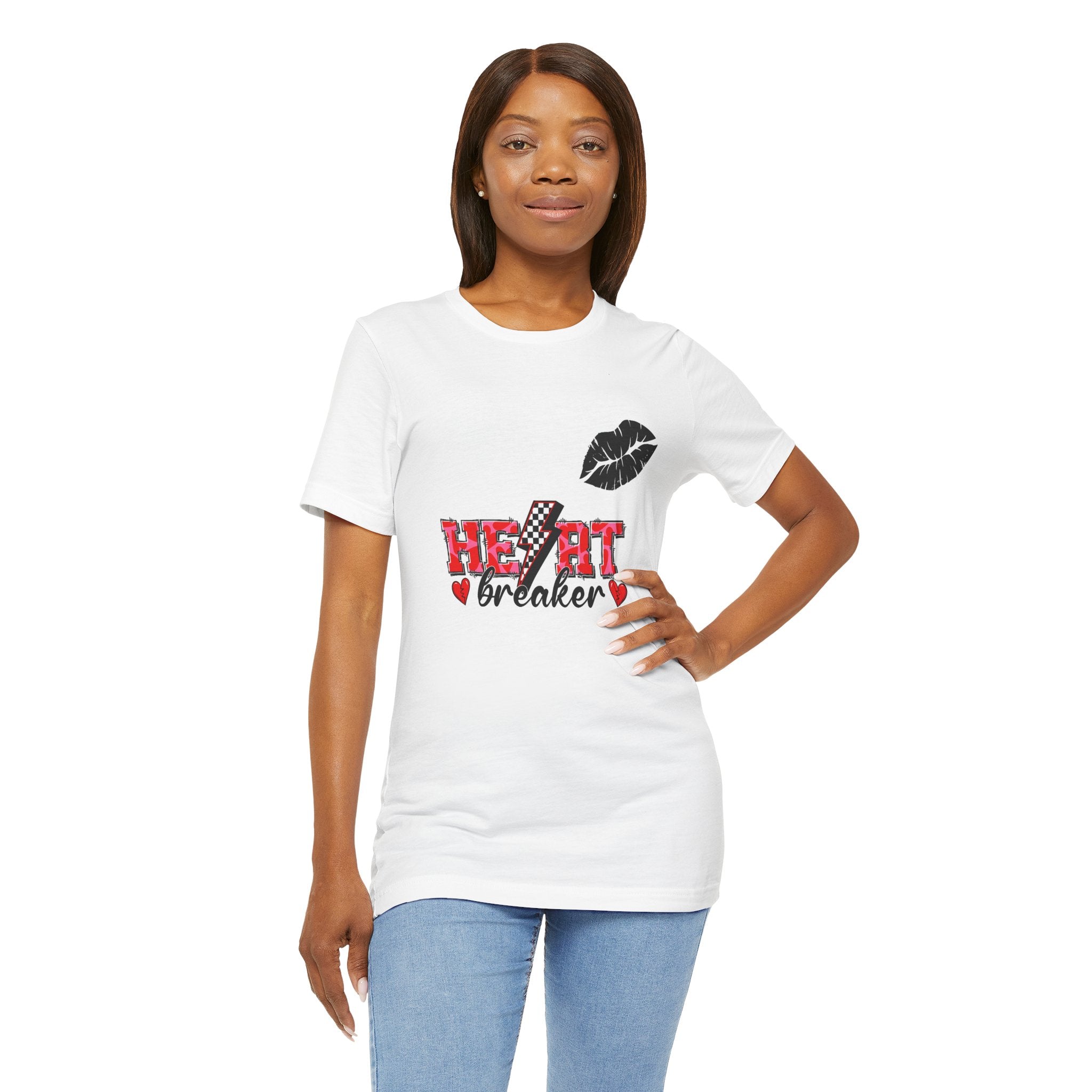 Heartbreaker Graphic Tee — Kiss Lip Print Valentine’s Shirt