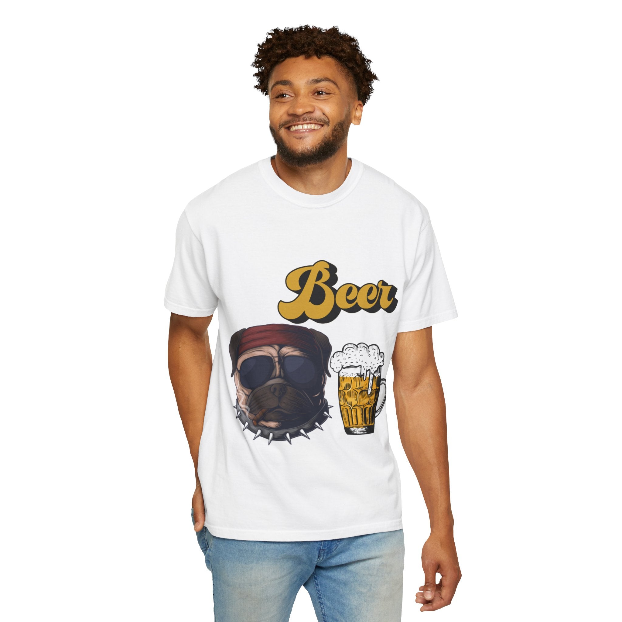 Beer-Themed Unisex T-Shirt for Dog Lovers, Funny Gift for Men Women, Party Apparel, Beverage Enthusiast Tee, Casual Wear