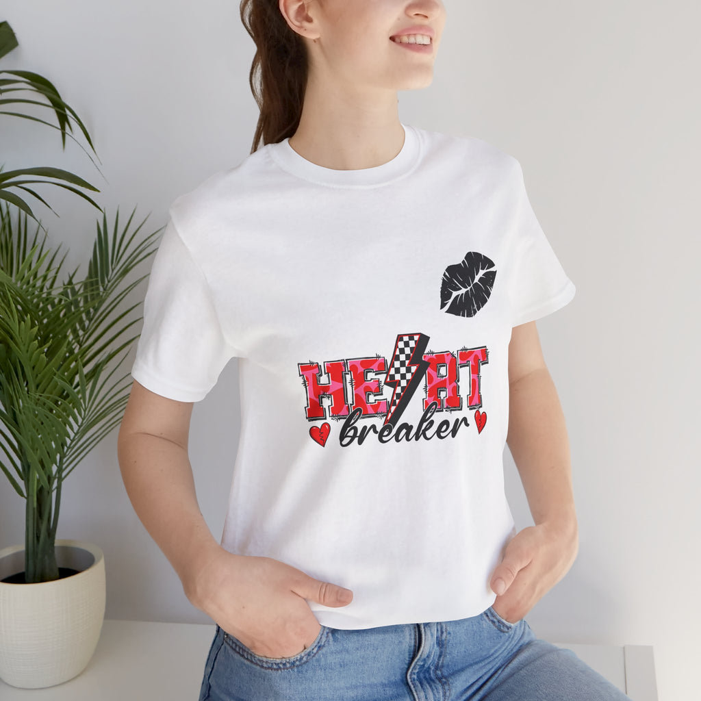 Heartbreaker Graphic Tee — Kiss Lip Print Valentine’s Shirt