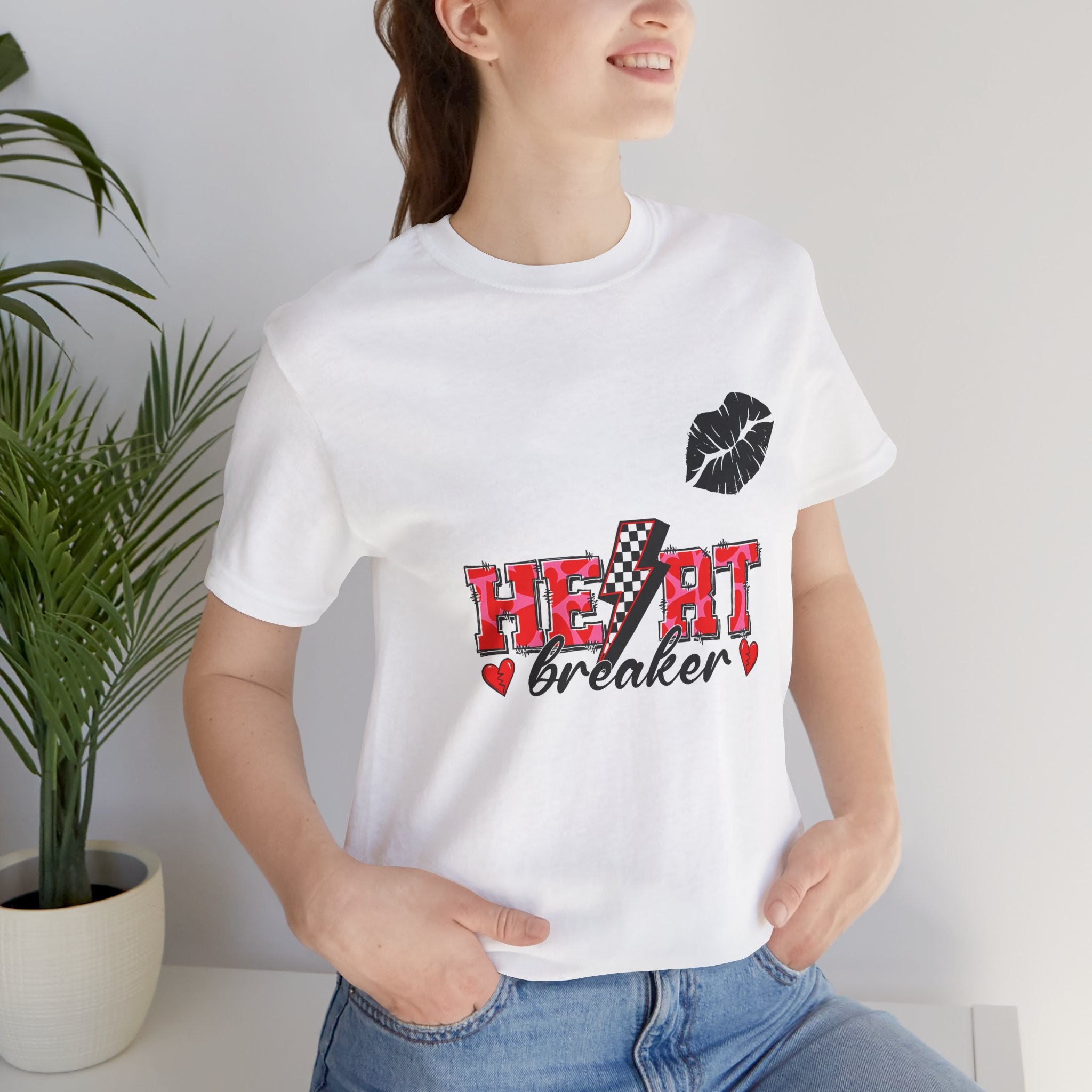 Heartbreaker Graphic Tee — Kiss Lip Print Valentine’s Shirt