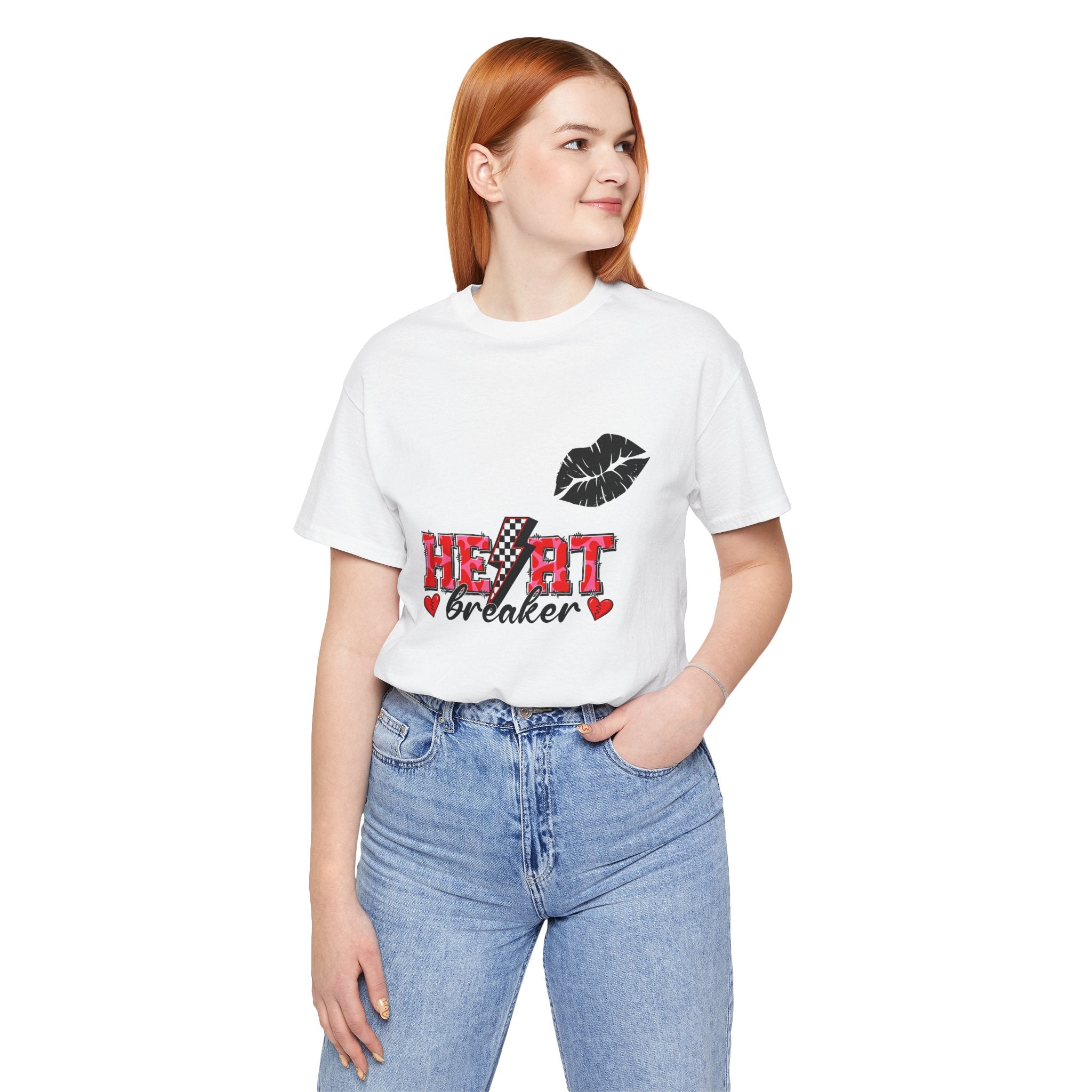 Heartbreaker Graphic Tee — Kiss Lip Print Valentine’s Shirt