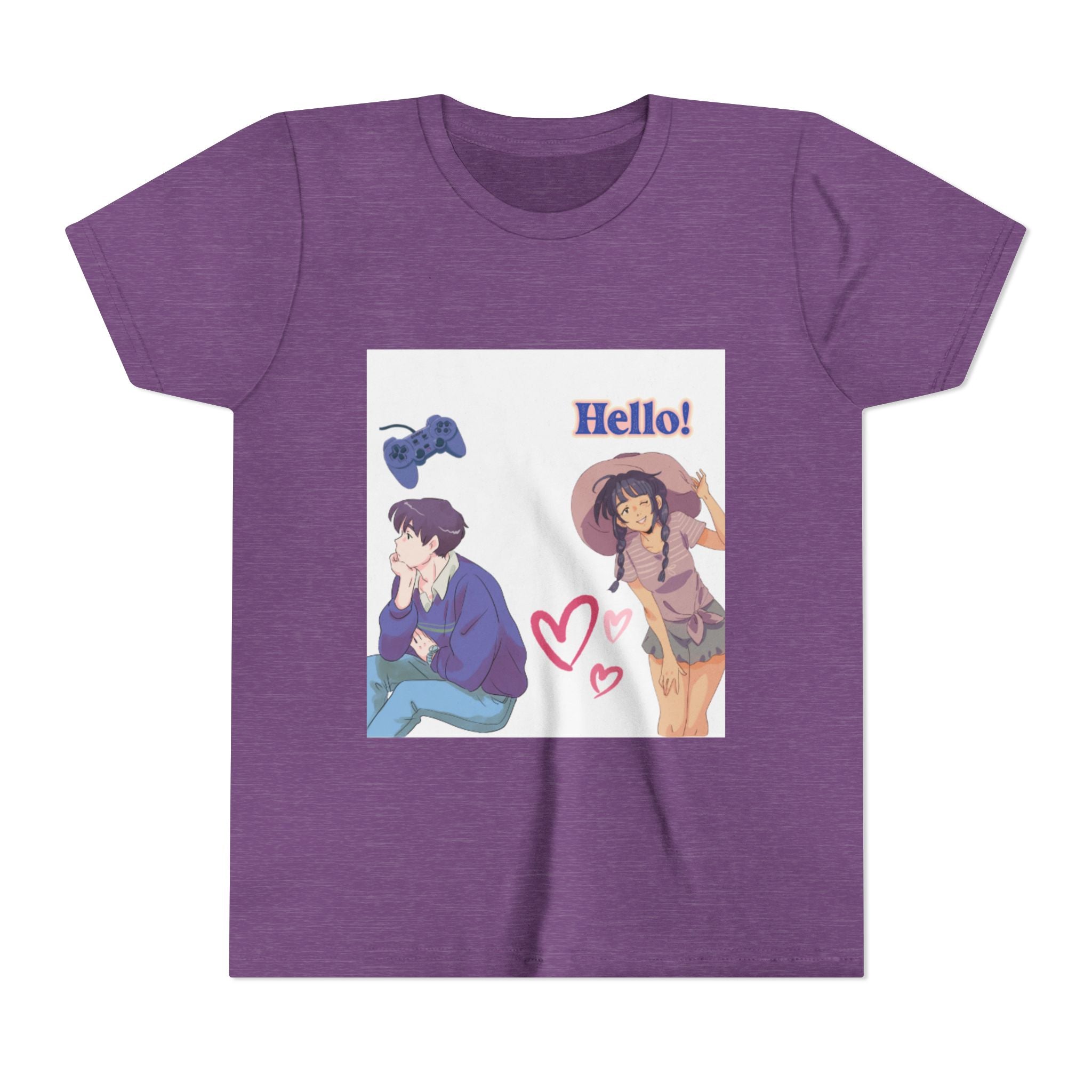 Youth Short Sleeve Tee - Fun Gamer Vibe with 'Hello!' Graphic, Perfect for Casual Outfits, Birthdays, Gaming Events, Summer Days, Teens