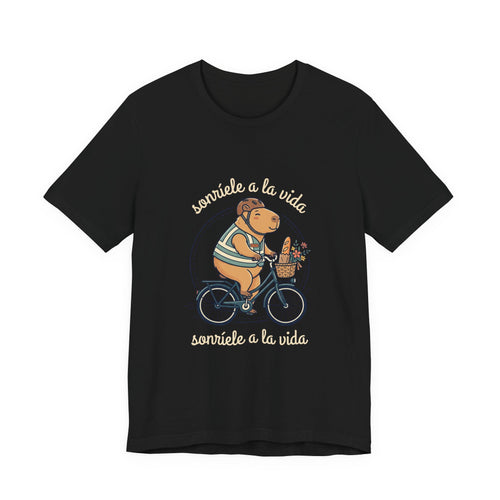 Casual Cycling Bear Tee | Tour-style Bicycle Graphic