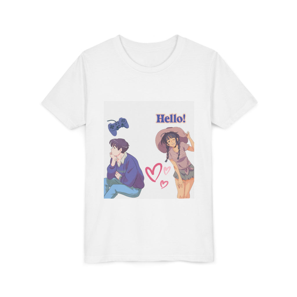 Youth Short Sleeve Tee - Fun Gamer Vibe with 'Hello!' Graphic, Perfect for Casual Outfits, Birthdays, Gaming Events, Summer Days, Teens