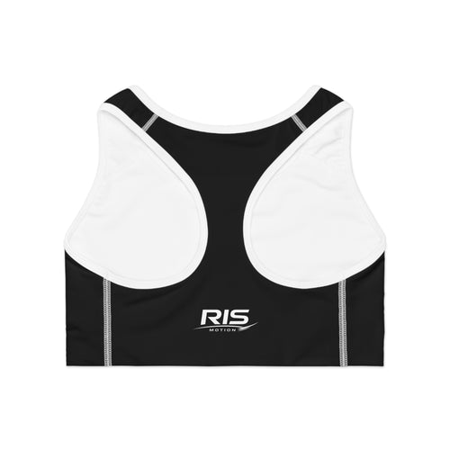 Black Performance Racerback Sports Bra — RIS Logo Activewear