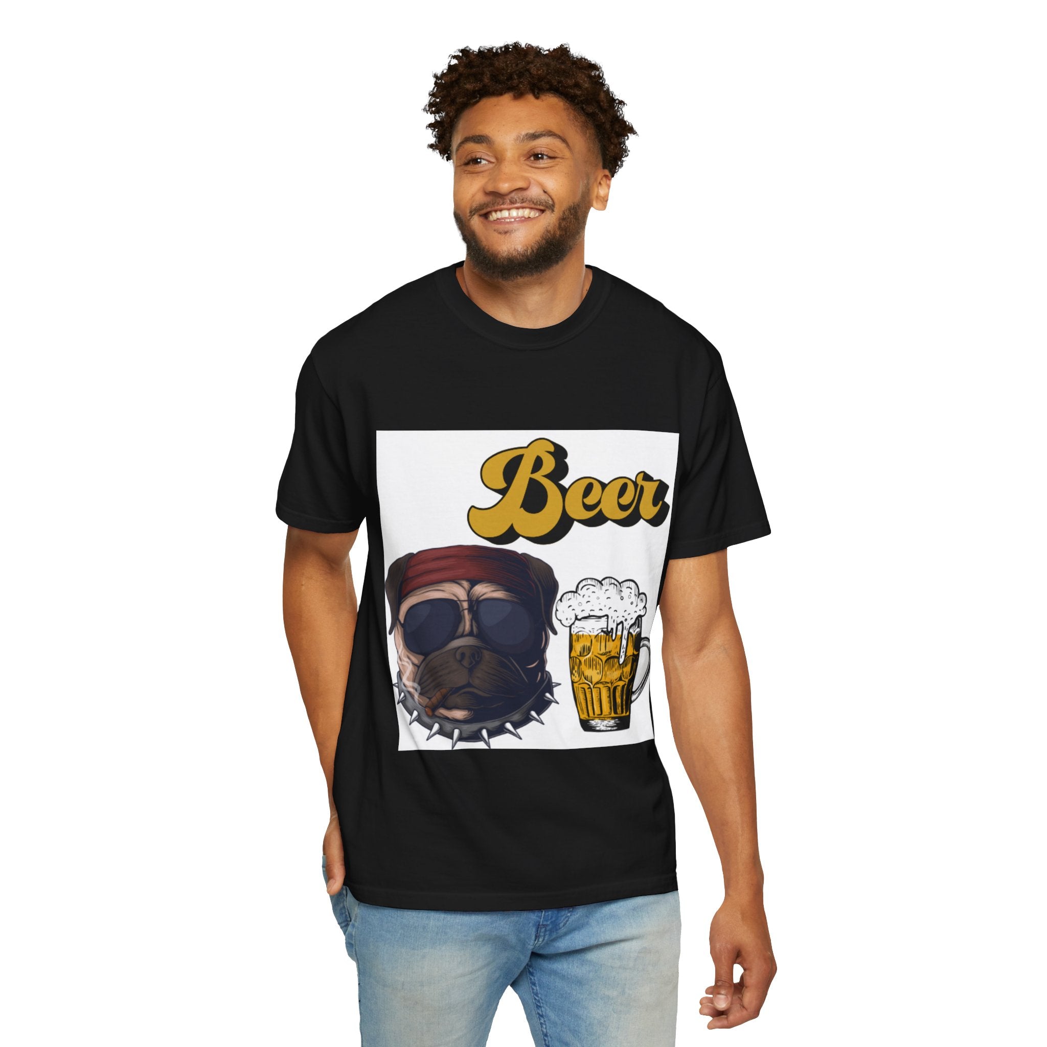Beer-Themed Unisex T-Shirt for Dog Lovers, Funny Gift for Men Women, Party Apparel, Beverage Enthusiast Tee, Casual Wear