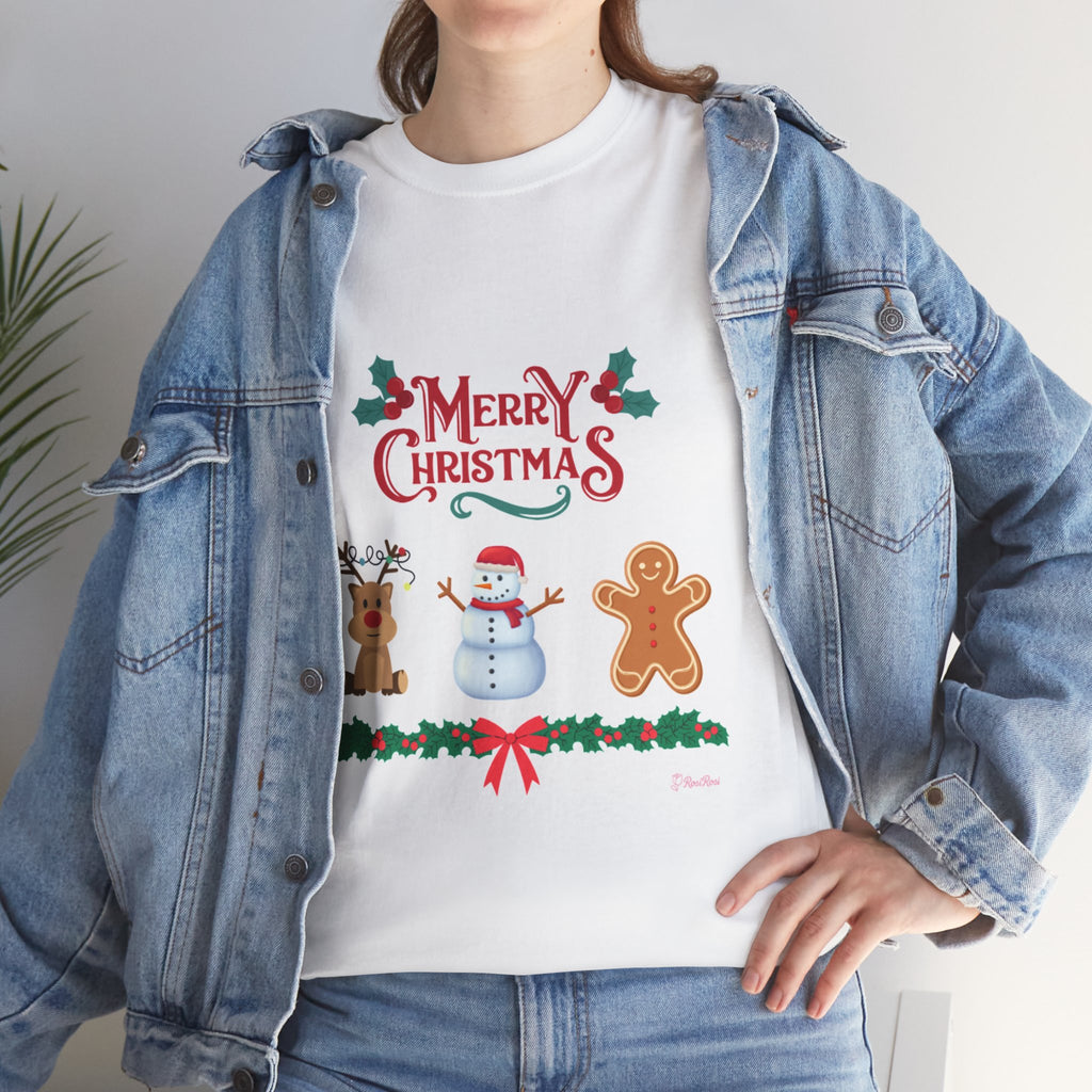 Festive Christmas Tee, Merry Christmas Shirt, Holiday T-Shirt, Unisex Cotton Tee, Christmas Gift, Winter Apparel