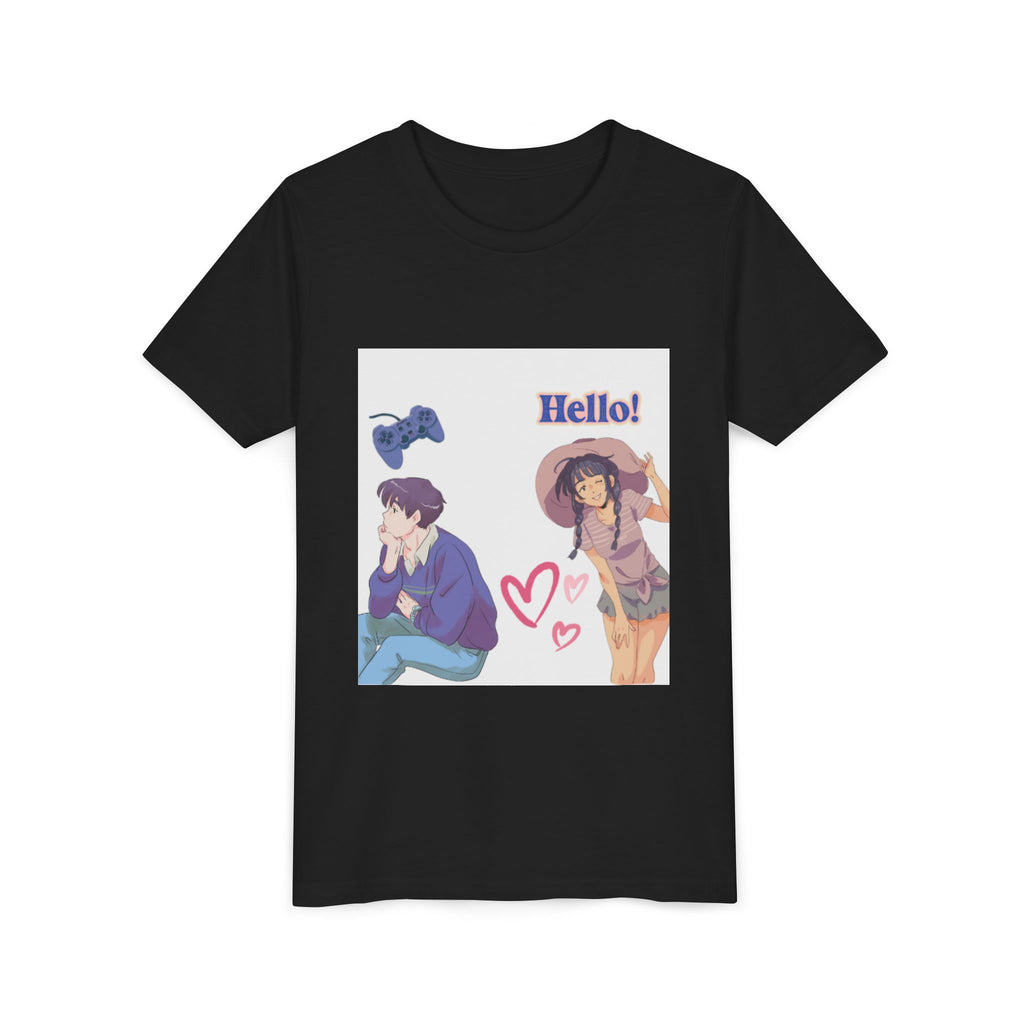 Youth Short Sleeve Tee - Fun Gamer Vibe with 'Hello!' Graphic, Perfect for Casual Outfits, Birthdays, Gaming Events, Summer Days, Teens