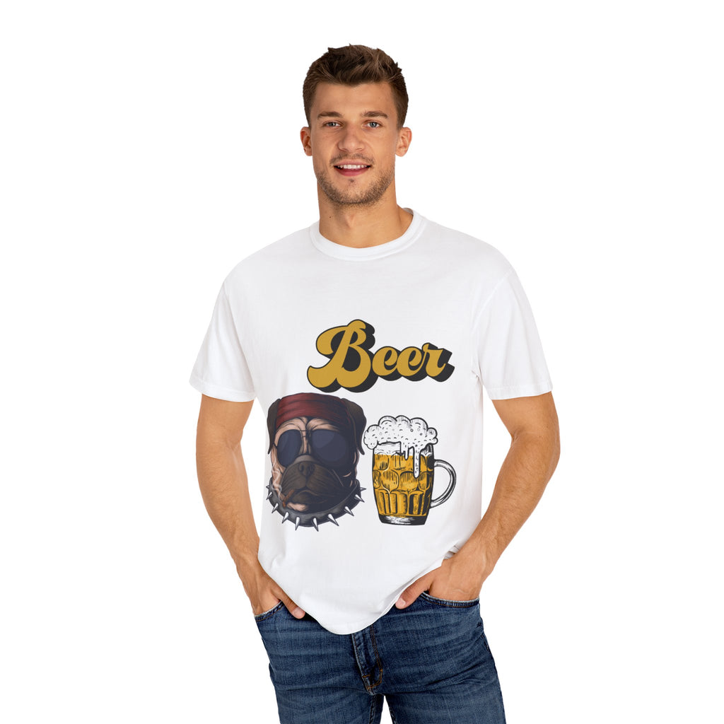 Beer-Themed Unisex T-Shirt for Dog Lovers, Funny Gift for Men Women, Party Apparel, Beverage Enthusiast Tee, Casual Wear